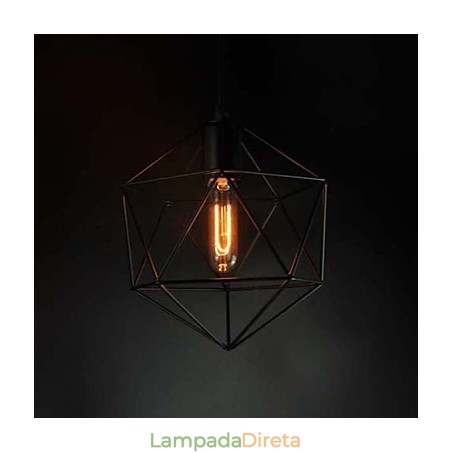 Lustre Vintage Estilo Europa para em Formato de Diamante Preto Lustre Vintage Estilo Europa para em Formato de Diamante Preto