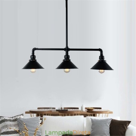 3 Luz Retro Industrial Vintage Water Pipe Pendant Light Chandelier Country Estilo Rústico 3 Luz Retro Industrial Vintage Water Pipe Pendant Light Chandelier Country Estilo Rústico
