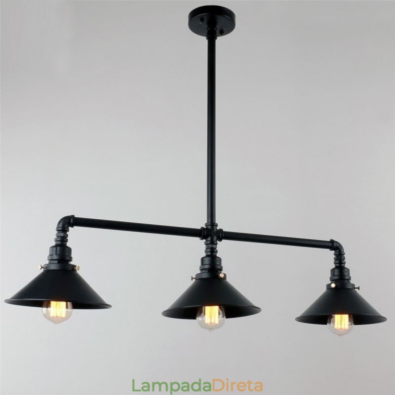 3 Luz Retro Industrial Vintage Water Pipe Pendant Light Chandelier Country Estilo Rústico