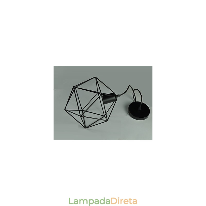 Lustre Vintage Estilo Europa para em Formato de Diamante Preto