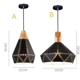 Abajur oco de luz suspensa vintage retrô industrial
