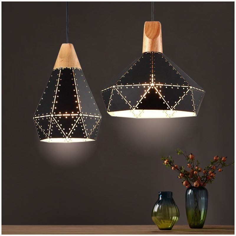 Abajur oco de luz suspensa vintage retrô industrial