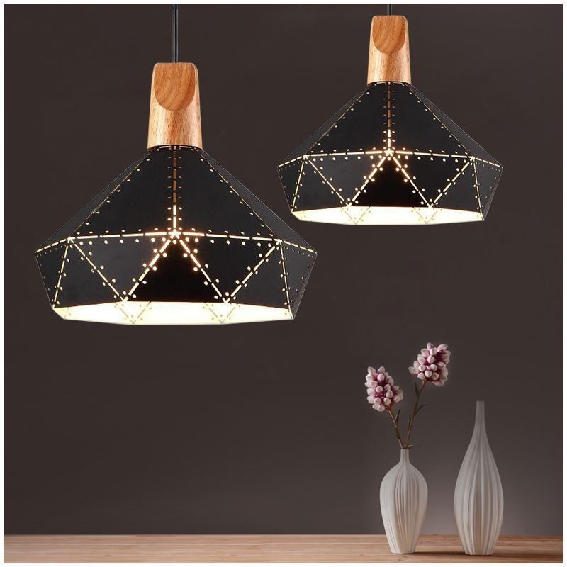 Abajur oco de luz suspensa vintage retrô industrial