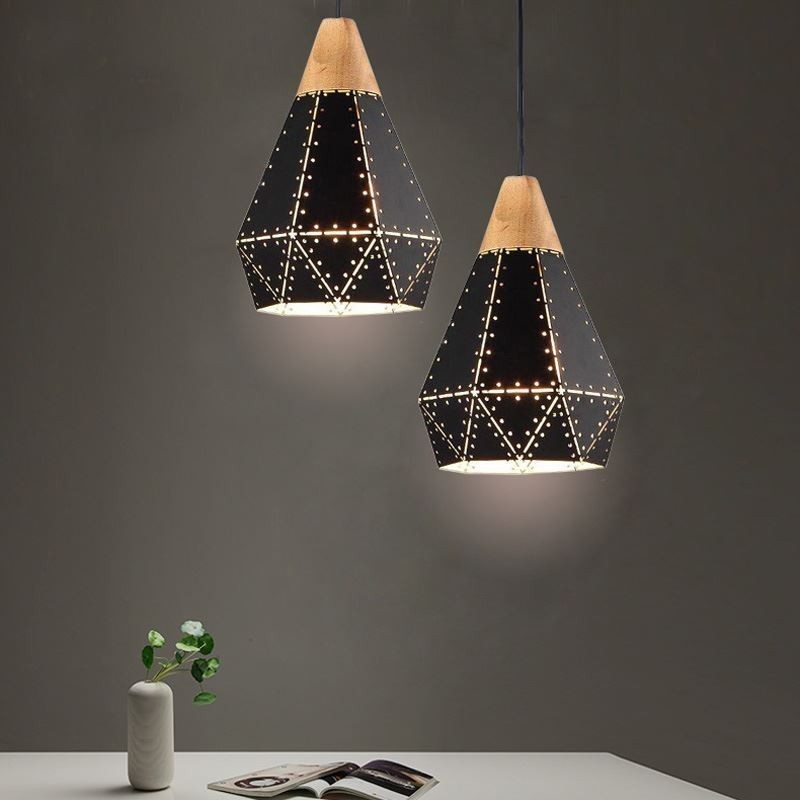 Abajur oco de luz suspensa vintage retrô industrial