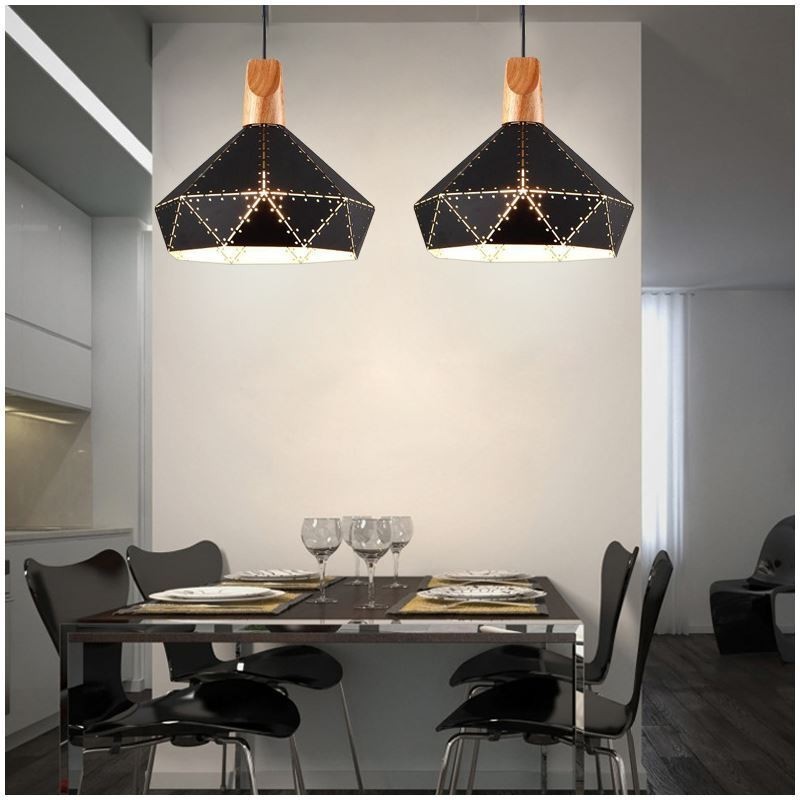 Abajur oco de luz suspensa vintage retrô industrial