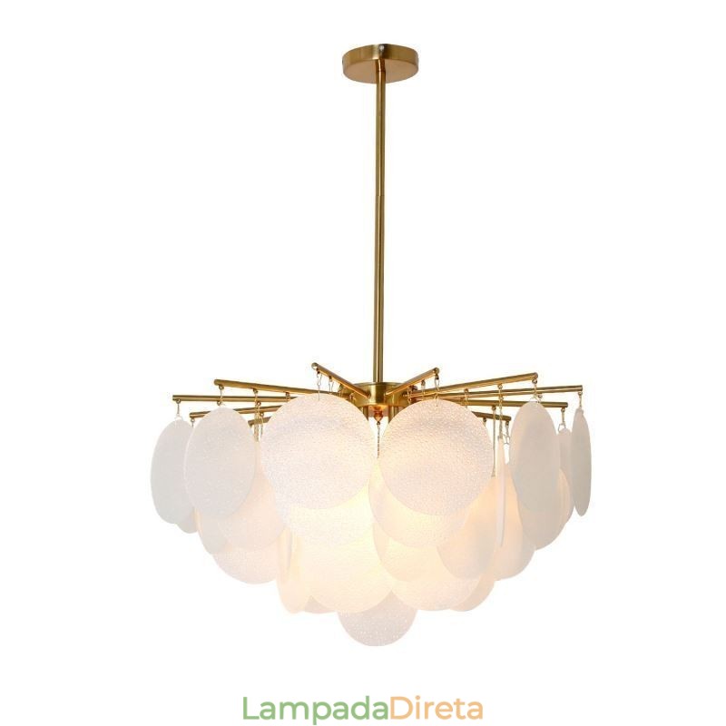Luminária pendente moderna com 6 luzes e formato de vidro