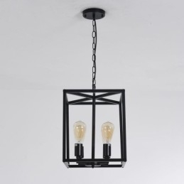 Luminária pendente moderna e simples com gaiola de ferro