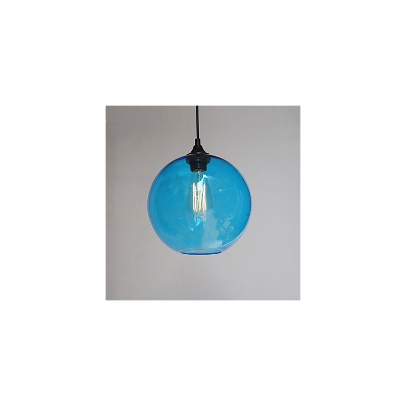 Pingente de vidro moderno em design de bolha azul redonda
