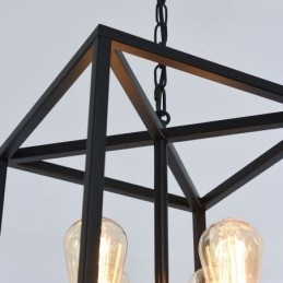 Luminária pendente moderna e simples com gaiola de ferro