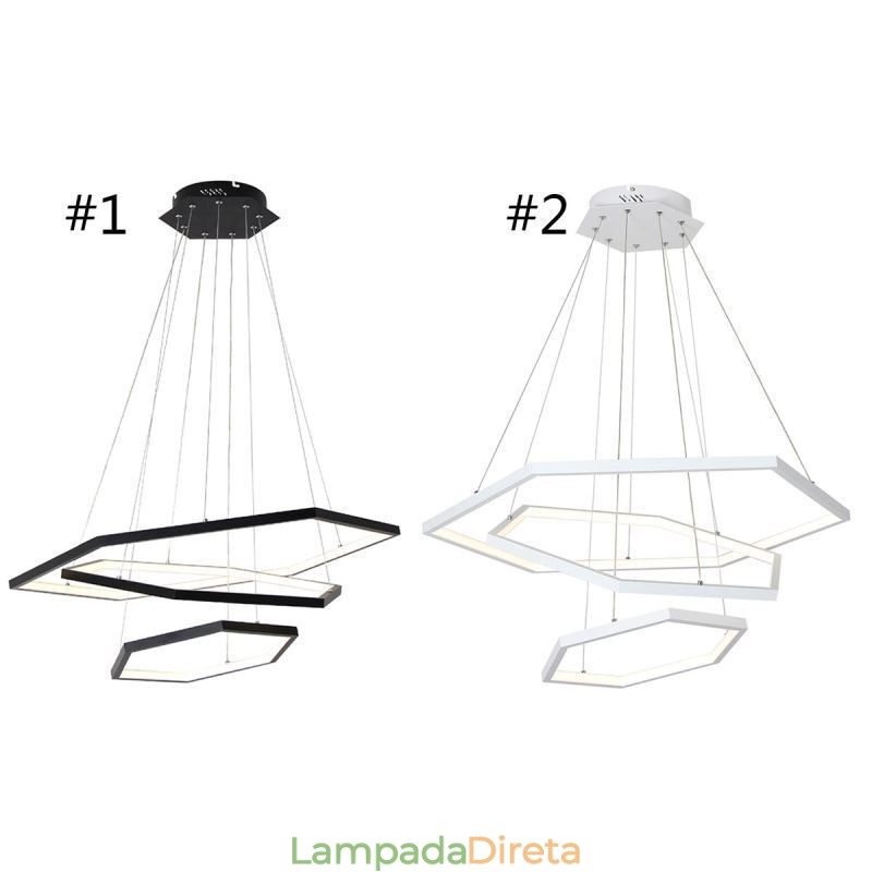 Luminária pendente hexagonal moderna