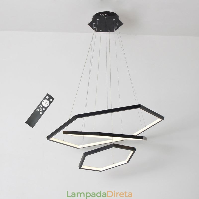 Luminária pendente hexagonal moderna
