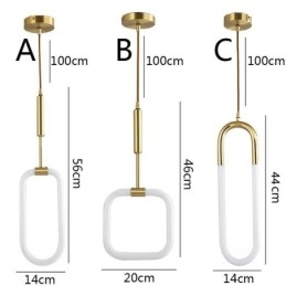 Luminária pendente simples e moderna de latão