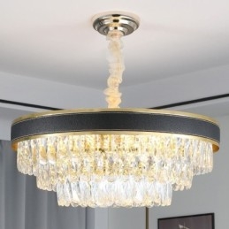 Luminária pendente moderna de cristal, luminária de teto com 9, 12 e 16 luzes
