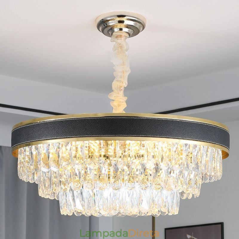 Luminária pendente moderna de cristal, luminária de teto com 9, 12 e 16 luzes
