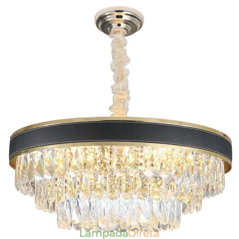 Luminária pendente moderna de cristal, luminária de teto com 9, 12 e 16 luzes