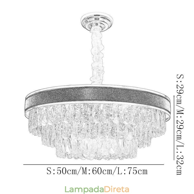 Luminária pendente moderna de cristal, luminária de teto com 9, 12 e 16 luzes