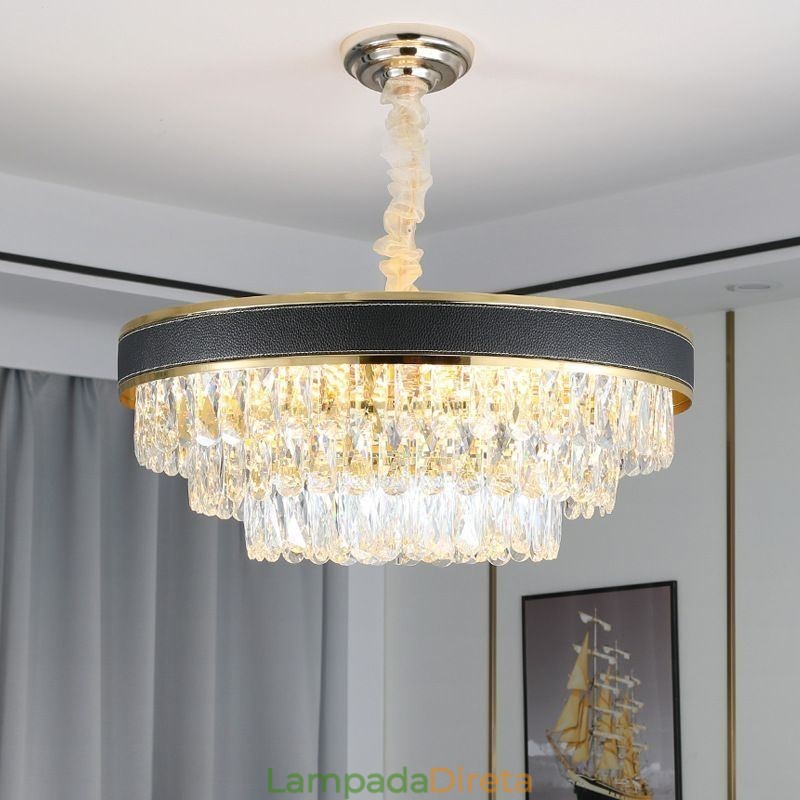 Luminária pendente moderna de cristal, luminária de teto com 9, 12 e 16 luzes