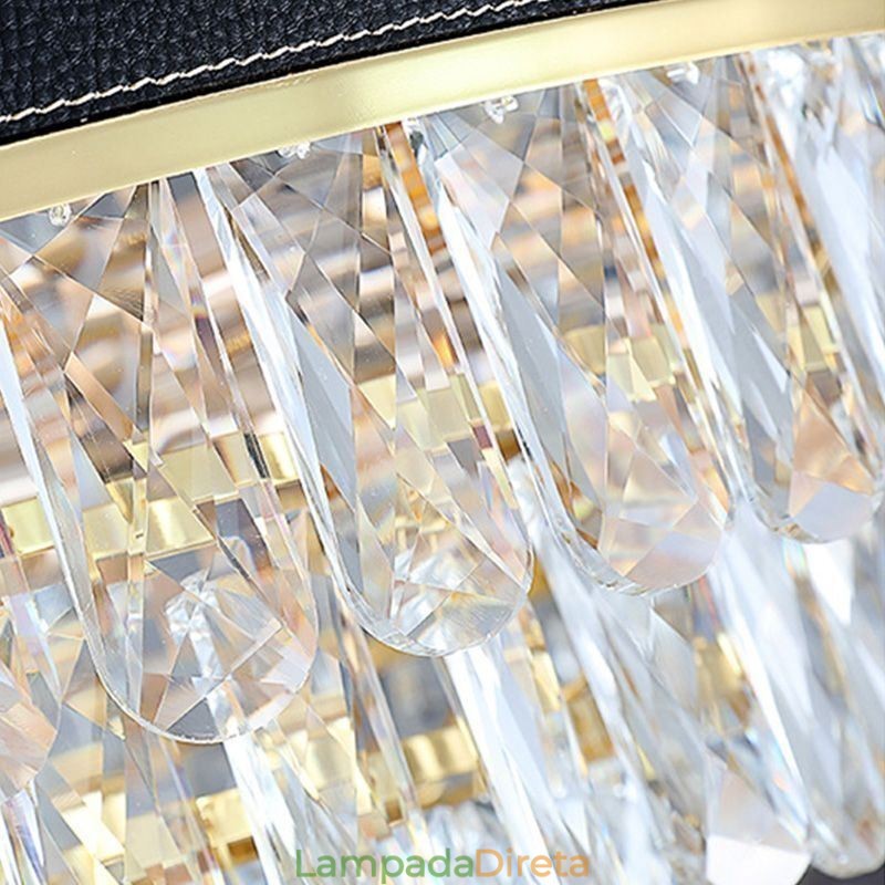Luminária pendente moderna de cristal, luminária de teto com 9, 12 e 16 luzes