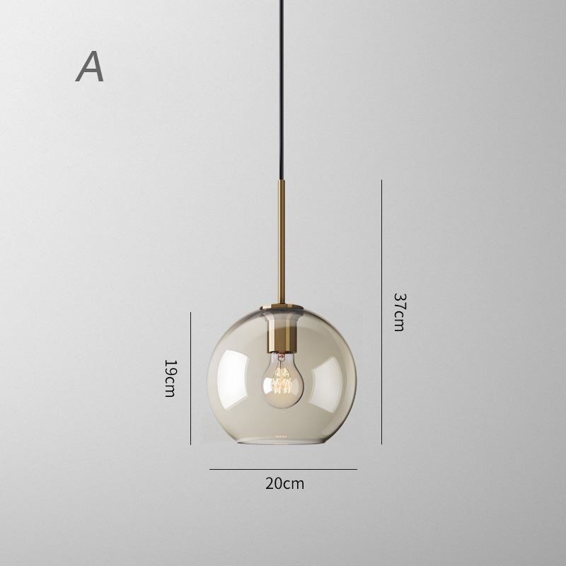 Luminária pendente de vidro minimalista cor conhaque luminária decorativa de vidro