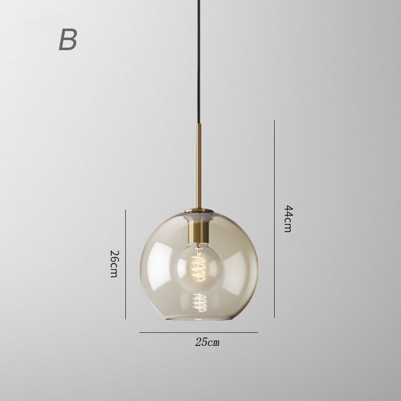 Luminária pendente de vidro minimalista cor conhaque luminária decorativa de vidro