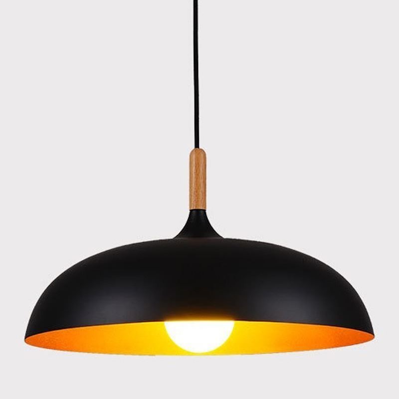 Luminária pendente moderna minimalista decorativa preta e branca