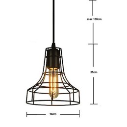 Lustre vintage estilo europeu para luz pendente preta