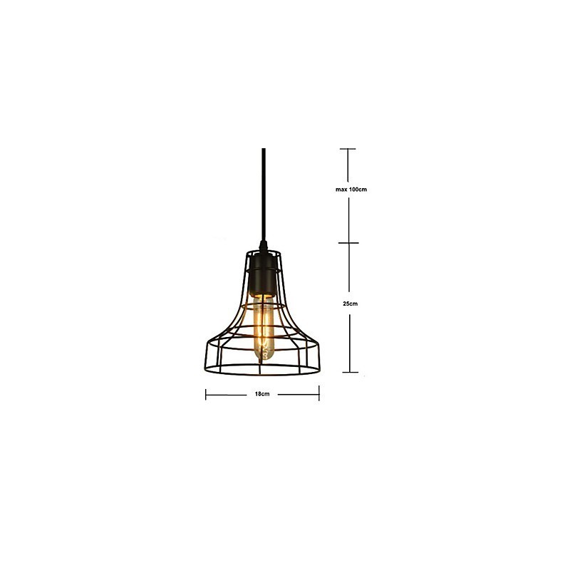 Lustre vintage estilo europeu para luz pendente preta