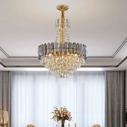 Luminária pendente de cristal cônica luminária suspensa