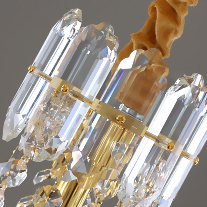 Luminária pendente de cristal cônica luminária suspensa