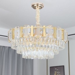 Luminária pendente de cristal redonda para teto