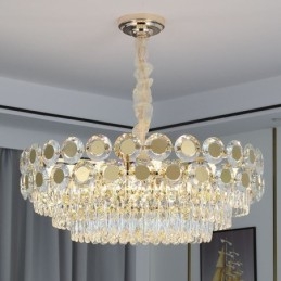 Luminária de teto pendente de cristal moderna