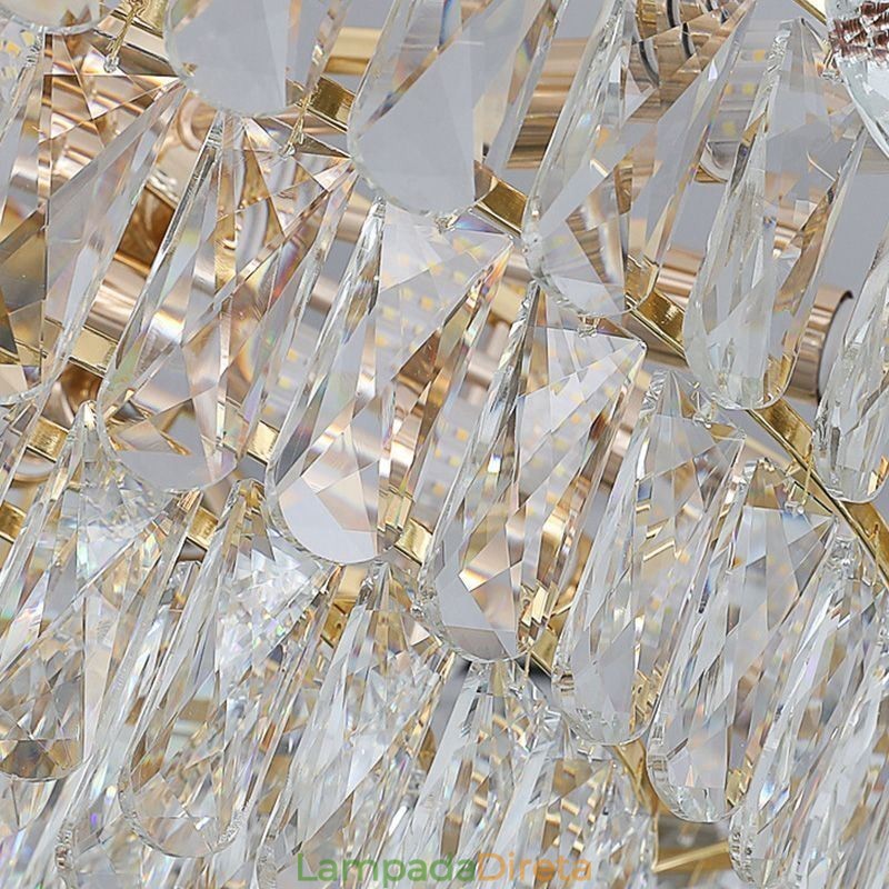 Luminária de teto pendente de cristal moderna
