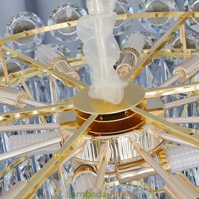 Luminária de teto pendente de cristal moderna
