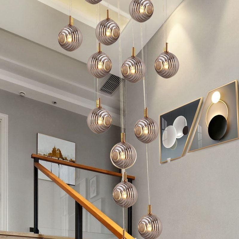 Luminária pendente de vidro criativa decorativa globo de vidro loft