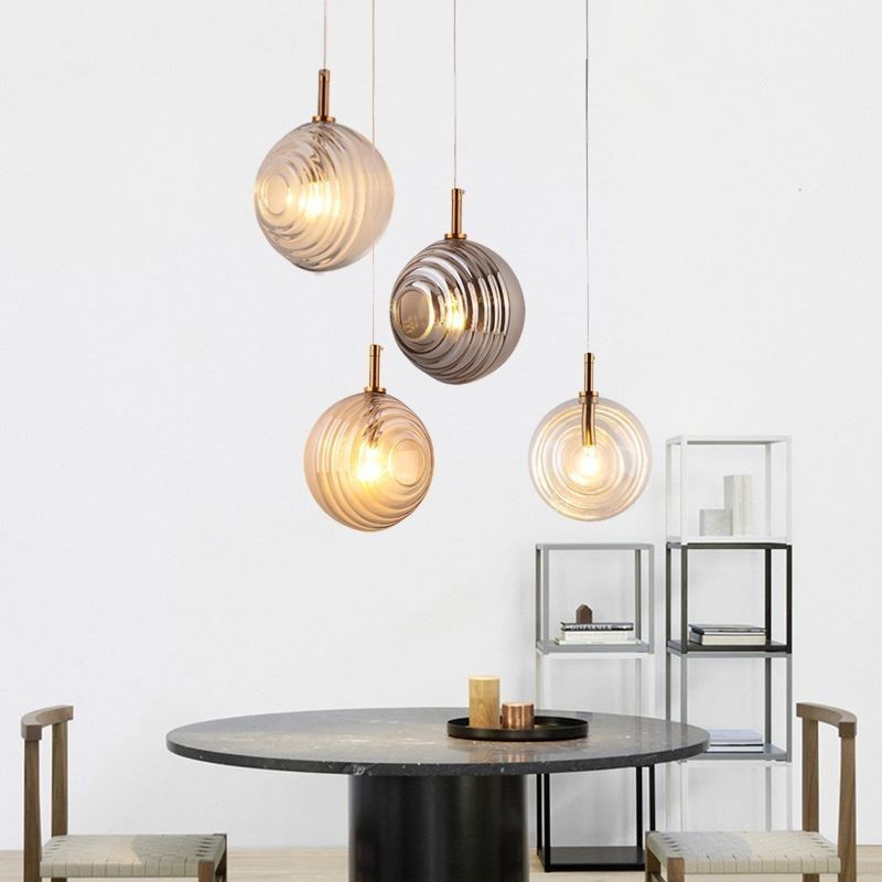 Luminária pendente de vidro criativa decorativa globo de vidro loft