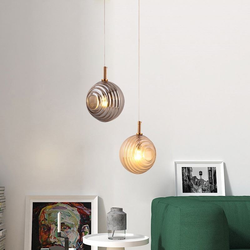 Luminária pendente de vidro criativa decorativa globo de vidro loft