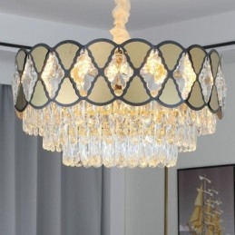 Luminária pendente de cristal moderna com luminárias de teto rendadas