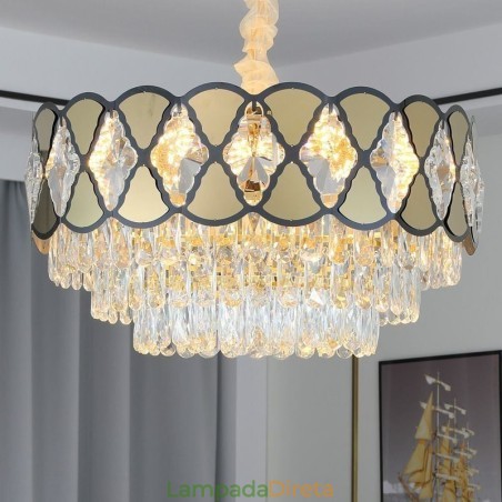 Luminária pendente de cristal moderna com luminárias de teto rendadas Luminária pendente de cristal moderna com luminárias de teto rendadas