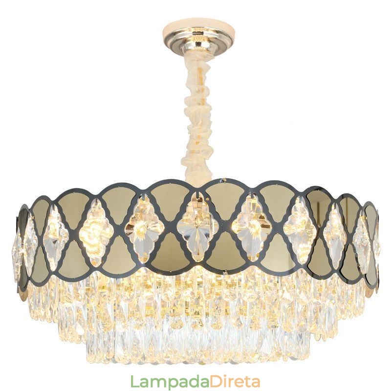 Luminária pendente de cristal moderna com luminárias de teto rendadas