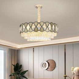 Luminária pendente de cristal moderna com luminárias de teto rendadas