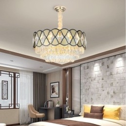 Luminária pendente de cristal moderna com luminárias de teto rendadas