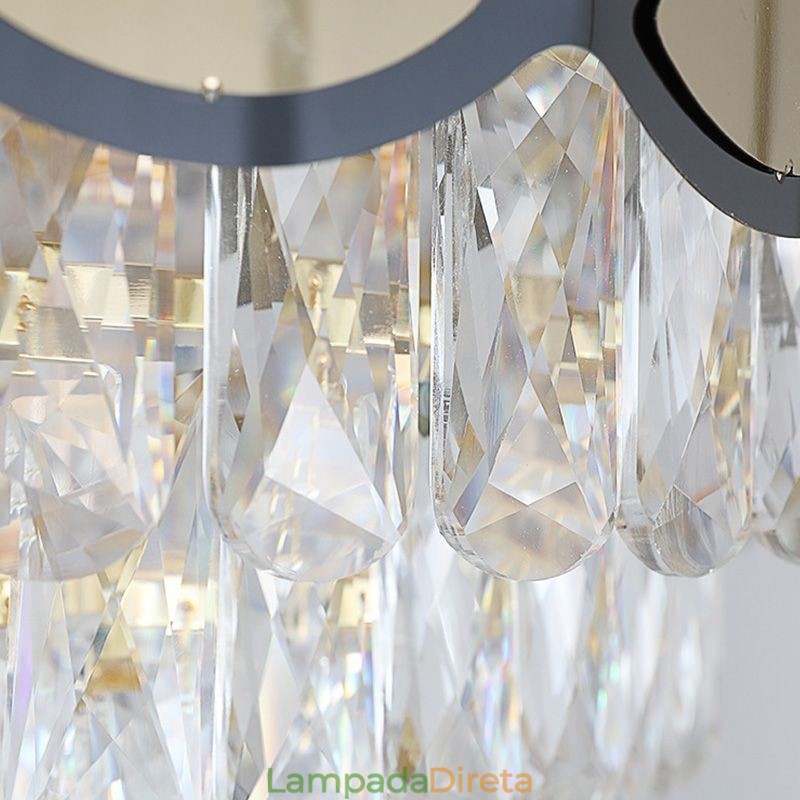 Luminária pendente de cristal moderna com luminárias de teto rendadas