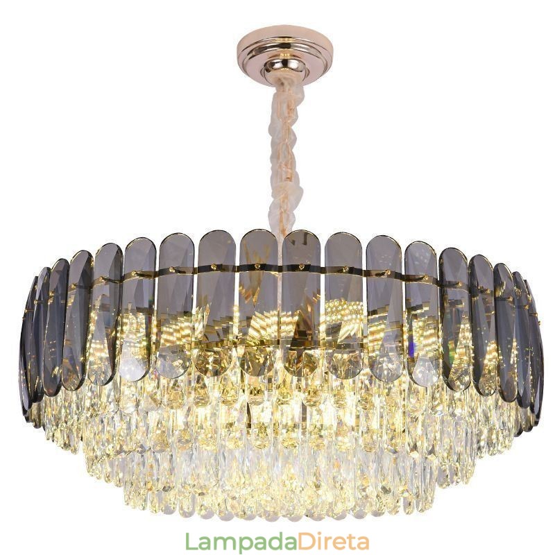 Luminária de teto pendente de cristal