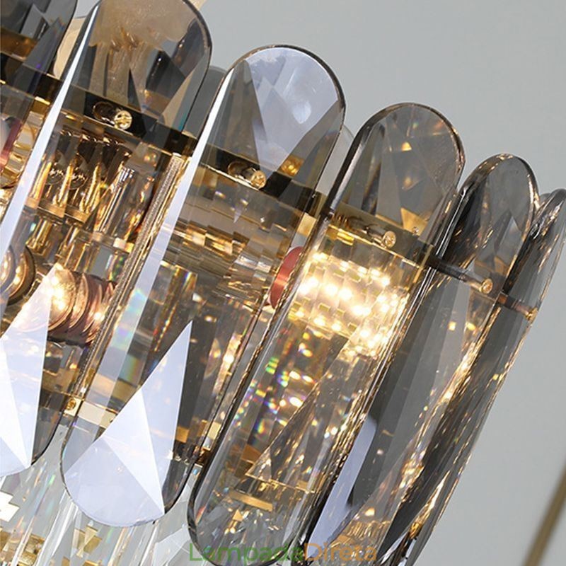 Luminária de teto pendente de cristal