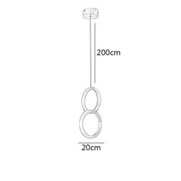 Luminária pendente de latão com anéis decorativos