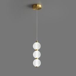 Luminária pendente de acrílico com contas decorativas