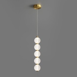 Luminária pendente de acrílico com contas decorativas