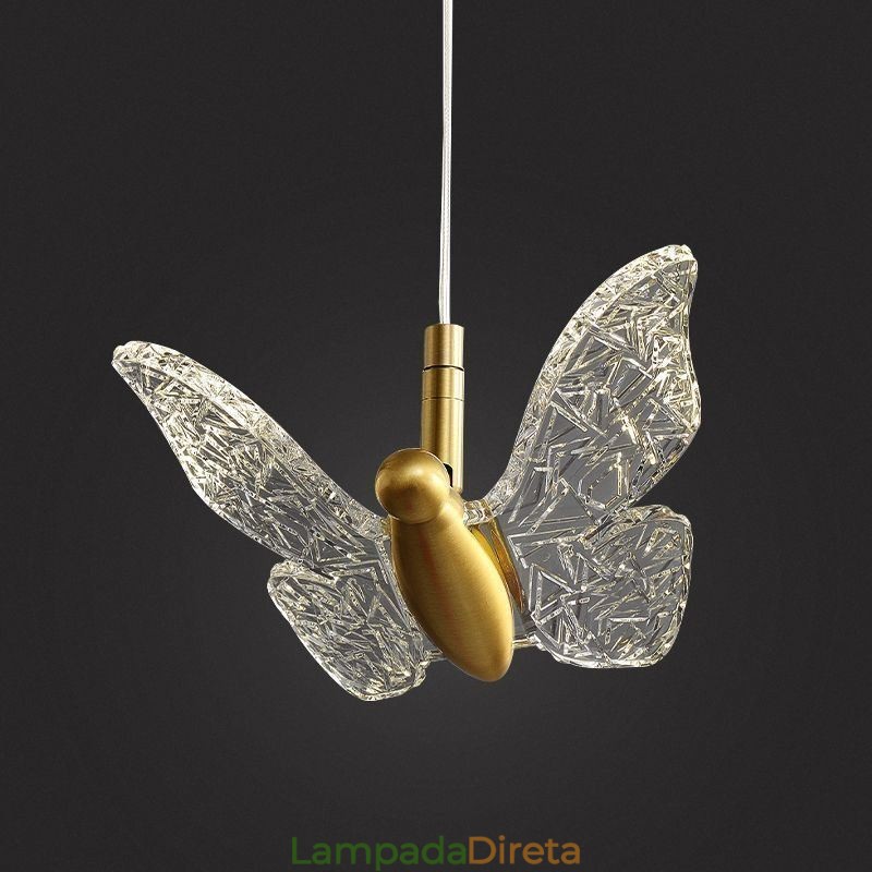 Luminária pendente de acrílico borboleta luminária de teto
