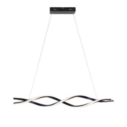Iluminação pendente moderna, luzes suspensas em formato de onda preta