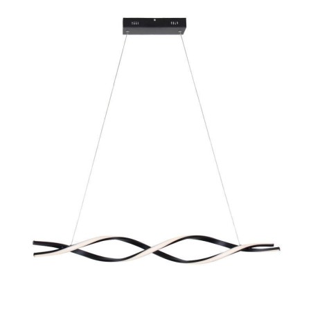 Iluminação pendente moderna, luzes suspensas em formato de onda preta Iluminação pendente moderna, luzes suspensas em formato de onda preta
